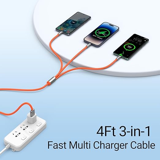 3 in 1 Charging Cable with Universal Compatibility & 120W (Original)