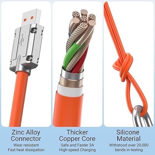 3 in 1 Charging Cable with Universal Compatibility & 120W (Original)